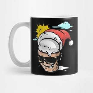 Soft Ice Cream With Santas Hat Sunglasses Christmas In July Mug